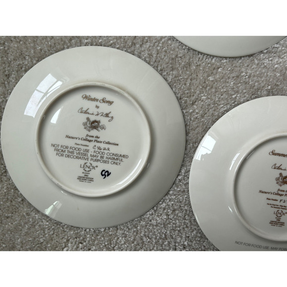 Catherine McClung Set of 5 Lenox Nature's Collage Bird 8" Plates Collection USA - Picture 10 of 10